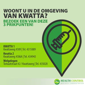 Woont in de omgeving van Kwatta? Bezoek een van deze 3 prikpunten!
